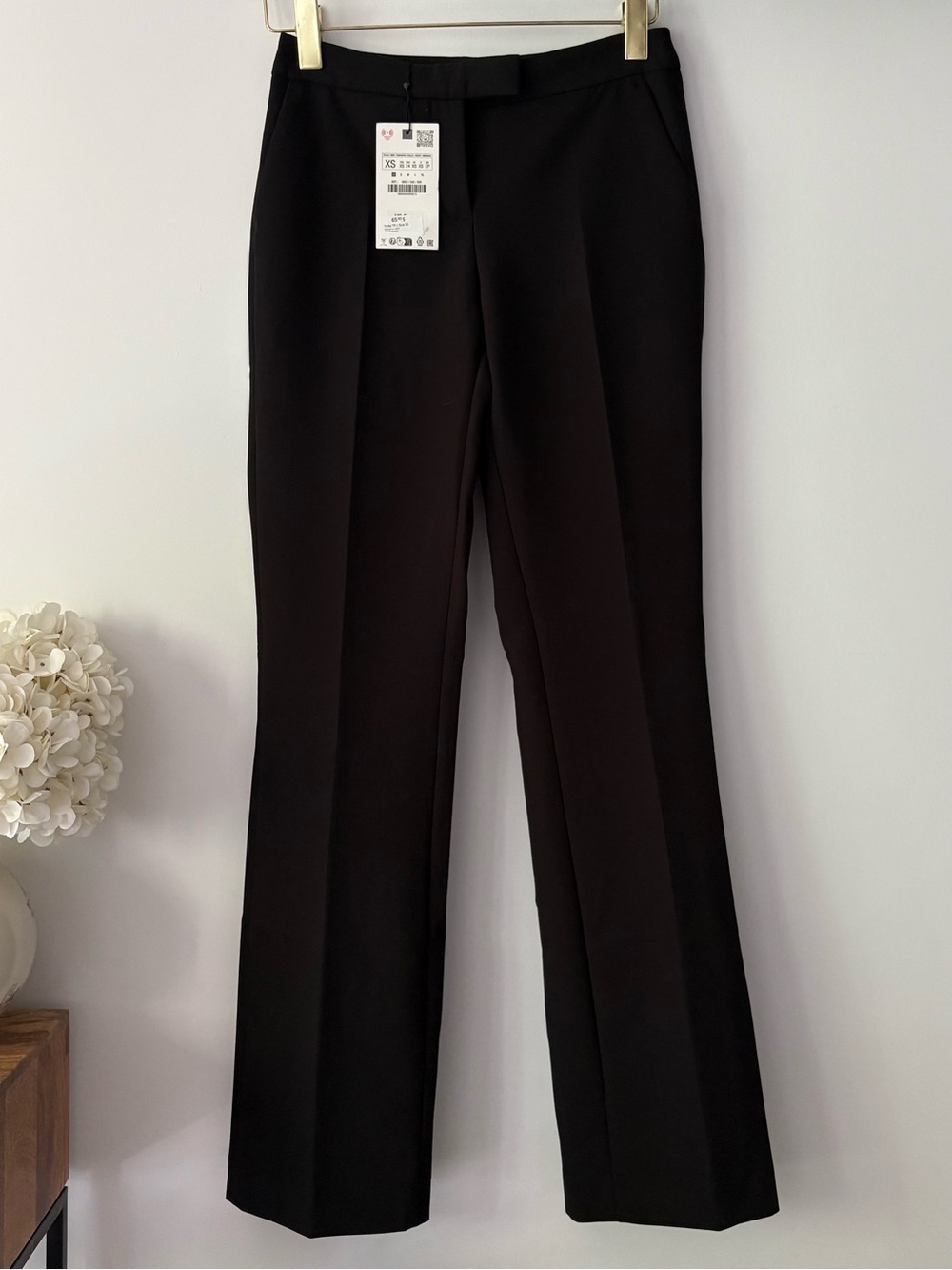 Zara Black Flared High Waist Trousers NWT XS